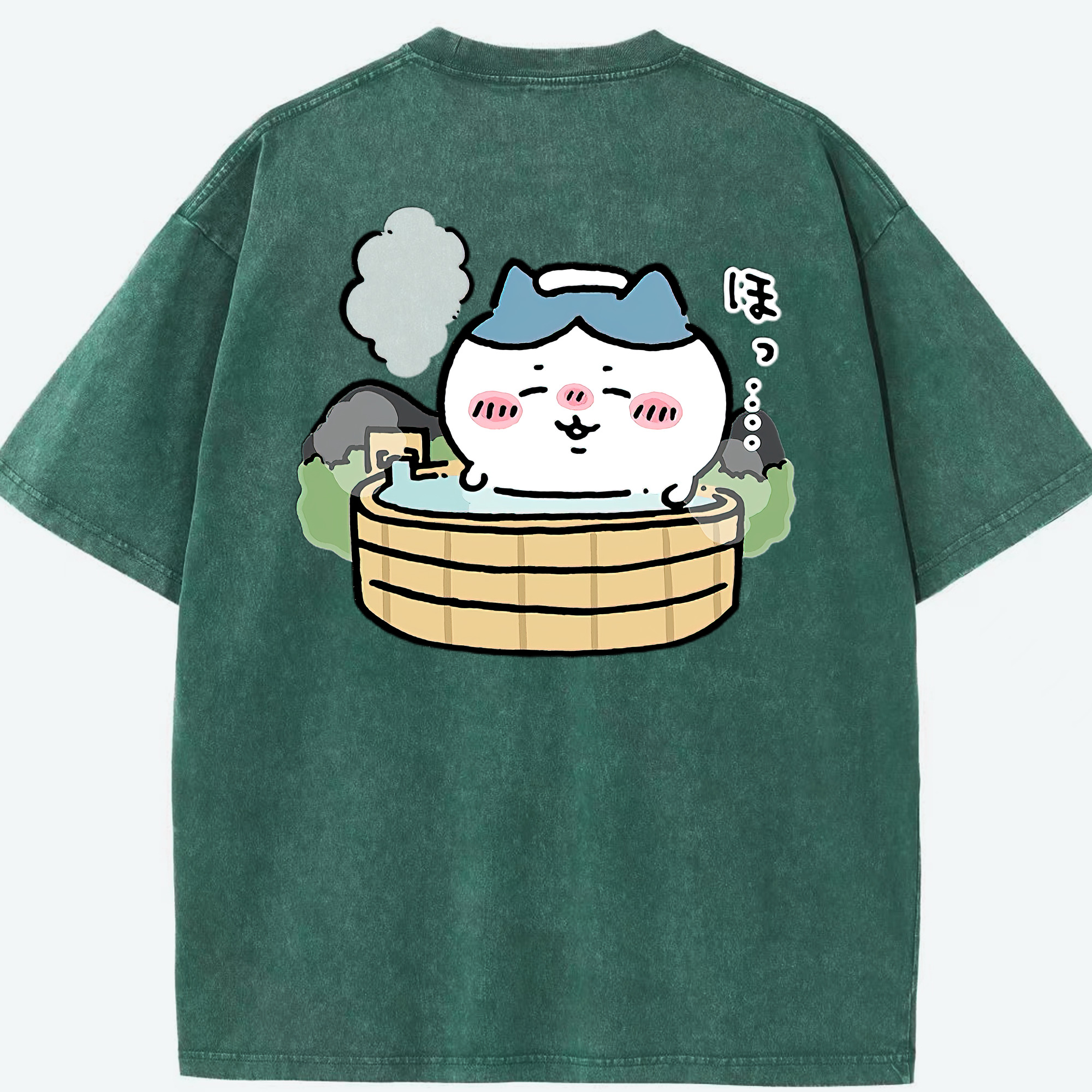 （画像用） ちいかわ ハチワレ Chii-kawa hachiware 綿100% ヴィンテージ風 半袖Tシャツ（背面プリント）